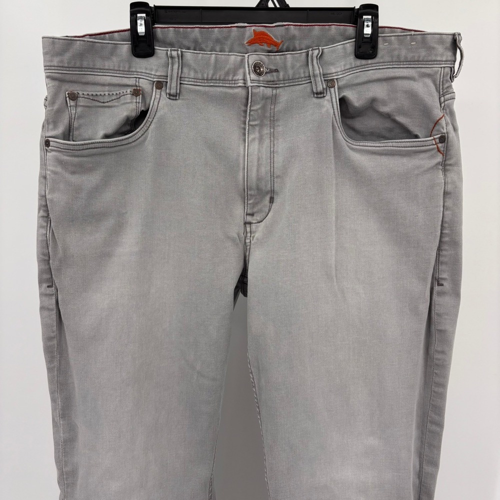 Tommy Bahama Boracay Jeans Mens 38x30 Grey Straight Leg Stretch Denim